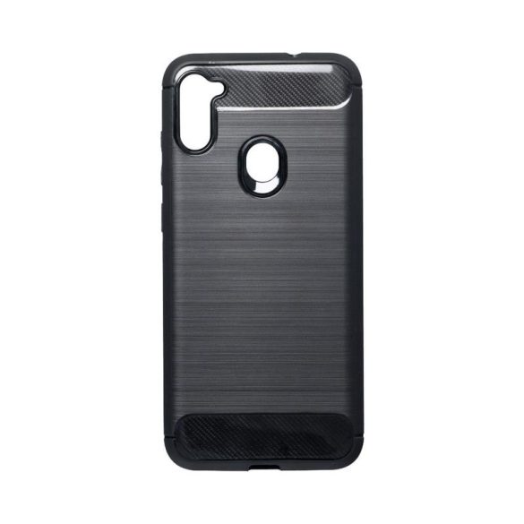 Samsung Galaxy A11 silicon husă, negru, SM-A115, fibra de carbon