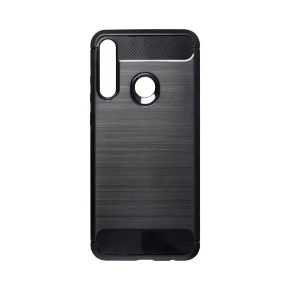 Husa din silicon Huawei Y6P, neagra, fibra de carbon