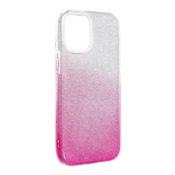   HUSĂ! - Husă din silicon pentru iPhone 12 Mini (5,4"), cu sclipici, husă din spate, roz-argintie, strălucitoare