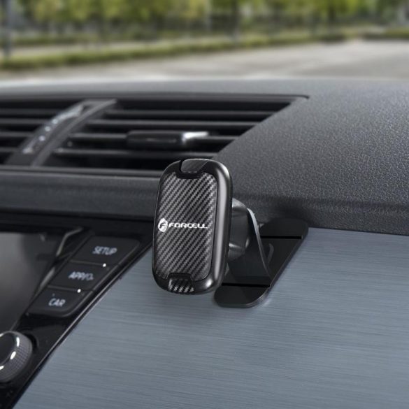 Suport auto negru pentru bord magnetic Forcell carbon H-CT322