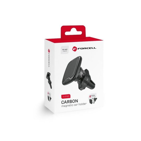 Suport auto negru Forcell carbon H-CT325 magnetic pentru aerisire