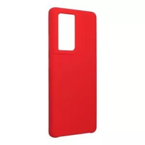 HUSĂ! - Samsung Galaxy S21 UltraHusădin silicon, mată, interior din piele de căprioară, decupaj, roșu, SM-G998, Forcell Silicone