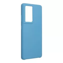   HUSĂ! - Husa din silicon Samsung Galaxy S21 Ultra, mata, interior din piele intoarsa, albastra, SM-G998, silicon Forcell