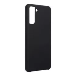   HUSĂ! - Husa din silicon pentru Samsung Galaxy S21 Plus, mata, interior din piele intoarsa, neagra, SM-G996, silicon Forcell