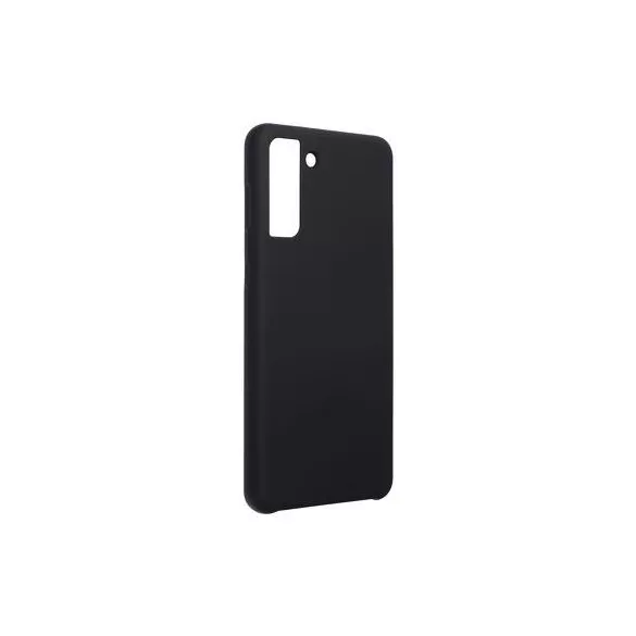 HUSĂ! - Husa din silicon pentru Samsung Galaxy S21 Plus, mata, interior din piele intoarsa, neagra, SM-G996, silicon Forcell