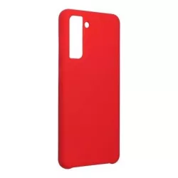   HUSĂ! - Husa din silicon pentru Samsung Galaxy S21 Plus, mata, interior din piele intoarsa, decupaj, rosie, SM-G996, silicon Forcell