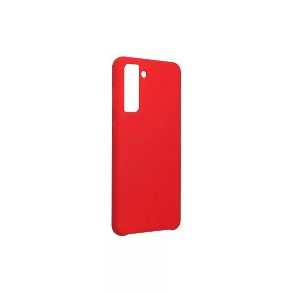 HUSĂ! - Husa din silicon pentru Samsung Galaxy S21 Plus, mata, interior din piele intoarsa, decupaj, rosie, SM-G996, silicon Forcell