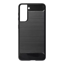   HUSĂ! - Husa din silicon Samsung Galaxy S21 Plus, neagra, SM-G996, fibra de carbon