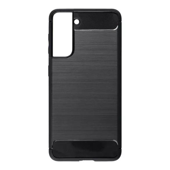 HUSĂ! - Husa din silicon Samsung Galaxy S21 Plus, neagra, SM-G996, fibra de carbon
