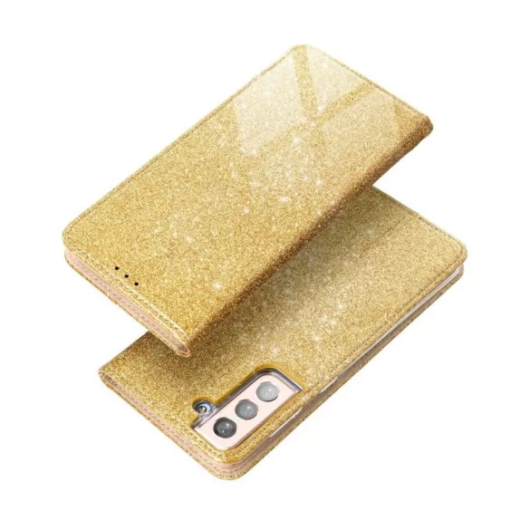 HUSĂ! - Carcasa magnetica Samsung G996 Galaxy S21 Plus 5G cu sclipici auriu