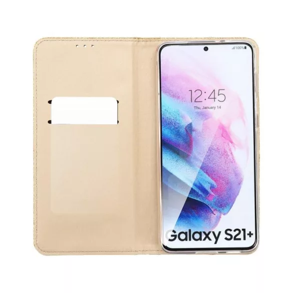 HUSĂ! - Carcasa magnetica Samsung G996 Galaxy S21 Plus 5G cu sclipici auriu