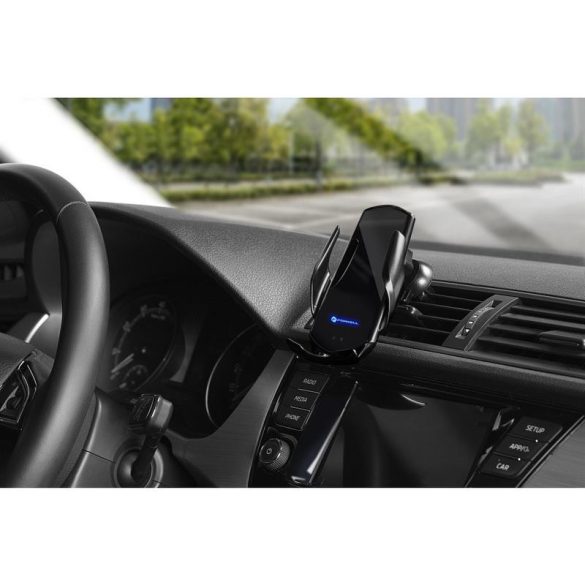 Suport auto universal / cu încărcare wireless (Wireless), închidere automată, 15W, rotativ 360°, negru, Forcell HS1