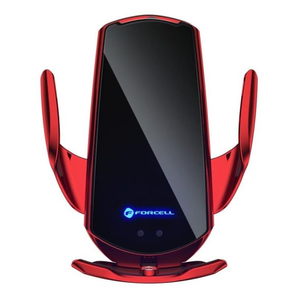 Suport auto universal / cu încărcare fără fir (Wireless), închidere automată, 15W, rotativ 360°, roșu, Forcell HS1