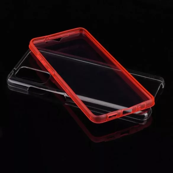 HUSĂ! - Husă față + spate Samsung Galaxy S21 Plus, PC + TPU, 360°, cu cadru roșu, SM-G996, Forcell