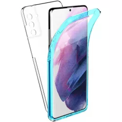   HUSĂ! - Husă față + spate Samsung Galaxy S21 Plus, PC + TPU, 360°, cu cadru albastru, SM-G996, Forcell
