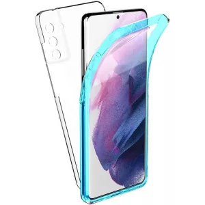 HUSĂ! - Husă față + spate Samsung Galaxy S21 Plus, PC + TPU, 360°, cu cadru albastru, SM-G996, Forcell