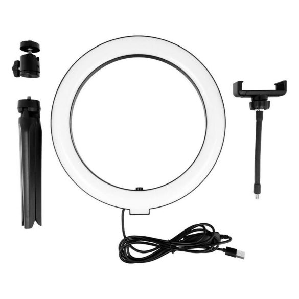 Stand selfie LED cu lumină neagră cu telecomandă 10"
