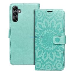   Husa telefon Samsung Galaxy A12, husa carte, husa cu deschidere laterala, inchidere magnetica, verde, mandala, SM-A125, SM-A127, Mezzo