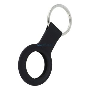 Husa Apple AirTag cu agatator, silicon, neagra