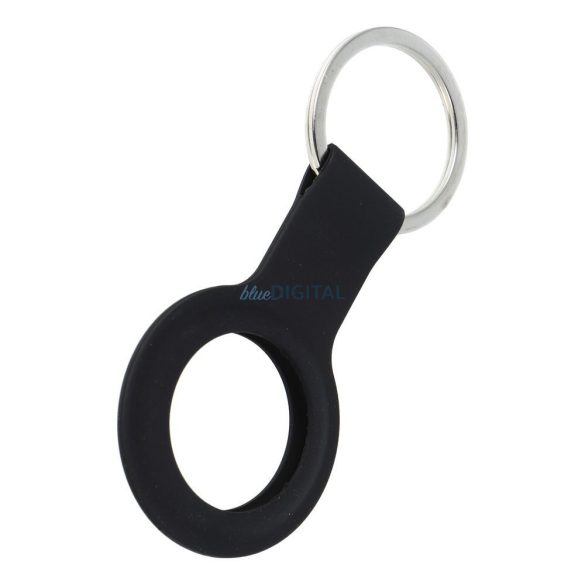 Husa Apple AirTag cu agatator, silicon, neagra