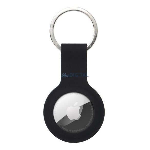 Husa Apple AirTag cu agatator, silicon, neagra