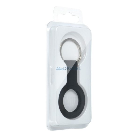 Husa Apple AirTag cu agatator, silicon, neagra
