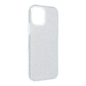Husa din silicon pentru iPhone 13 Pro Max (6,7"), cu sclipici, husa din spate, argintie, Strălucitoare