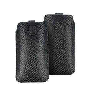 Husa plug-in Forcell Pocket, negru, model carbon pentru Nokia C5 / E51 / E52 / Samsung S5610