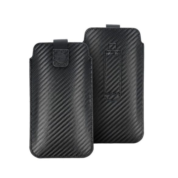 Husa plug-in Forcell Pocket, negru, model carbon pentru Nokia C5 / E51 / E52 / Samsung S5610