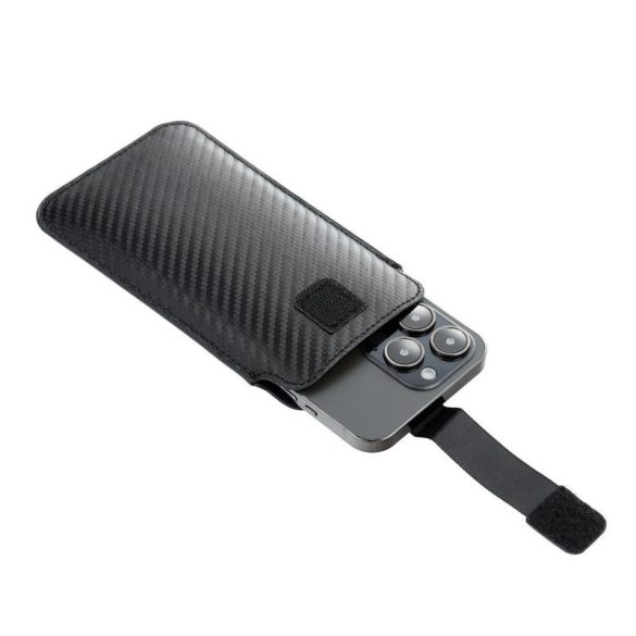 Husa plug-in Forcell Pocket, negru, model carbon pentru Nokia C5 / E51 / E52 / Samsung S5610