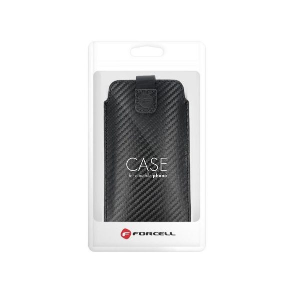 Husa plug-in Forcell Pocket, negru, model carbon pentru Nokia C5 / E51 / E52 / Samsung S5610
