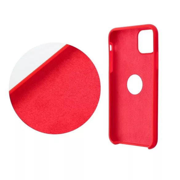 HUSĂ! - Husa din silicon pentru Samsung Galaxy S22 Plus, mata, interior din piele intoarsa, decupaj, rosie, SM-S906, silicon Forcell