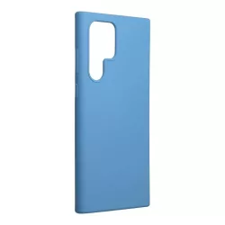   HUSĂ! - Husa din silicon Samsung Galaxy S22 Ultra, mata, interior din piele intoarsa, albastra, SM-S908, silicon Forcell