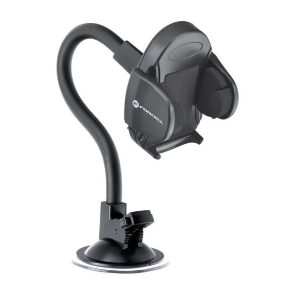Suport auto pentru bord / parbriz / aerisire, ventuză, negru, Forcell Oval