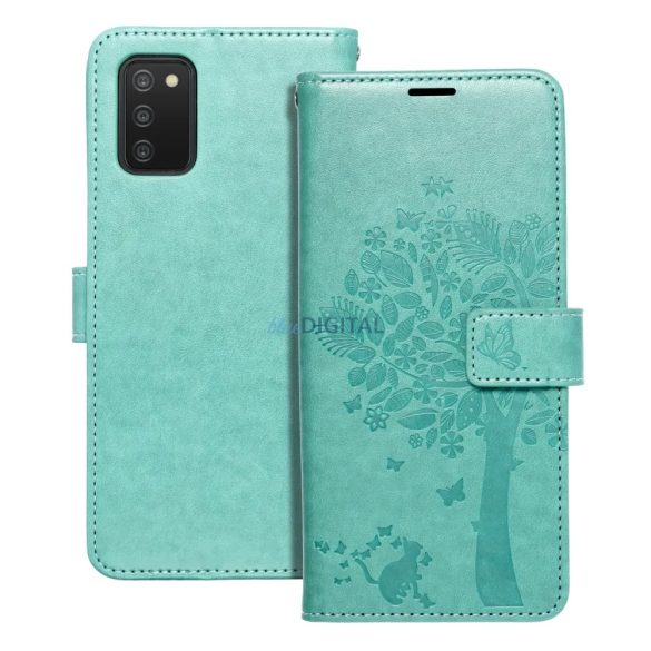 Samsung Galaxy A13 4G husă pentru telefon, husă carte, husă cu deschidere laterală, închidere magnetică, verde, copac, SM-A135, Forcell Mezzo