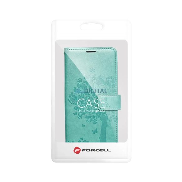 Samsung Galaxy A13 4G husă pentru telefon, husă carte, husă cu deschidere laterală, închidere magnetică, verde, copac, SM-A135, Forcell Mezzo