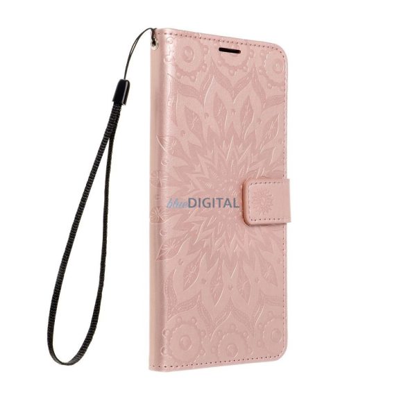Samsung Galaxy A13 4G husă pentru telefon, husă carte, husă cu deschidere laterală, închidere magnetică, aur roz, mandala, SM-A135, Forcell Mezzo