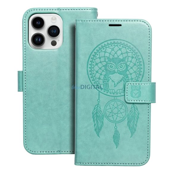 Husă pentru telefon Samsung Galaxy A12, husă carte, husă cu deschidere laterală, închidere magnetică, verde, Dreamcatcher, SM-A125, SM-A127, Forcell Mezzo