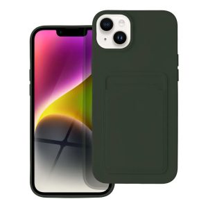 Husa din silicon pentru iPhone 7 / 8 / SE 2020 / SE 2022 (4,7"), carcasa din spate, card bancar rezistent, verde, Card