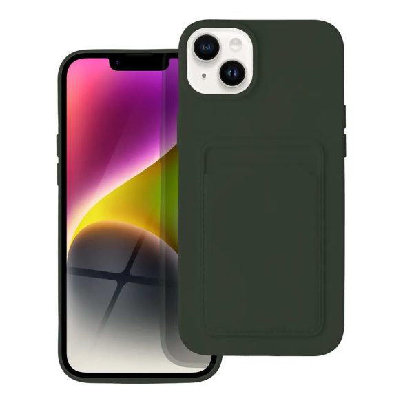 Husa din silicon pentru iPhone 7 / 8 / SE 2020 / SE 2022 (4,7"), carcasa din spate, card bancar rezistent, verde, Card