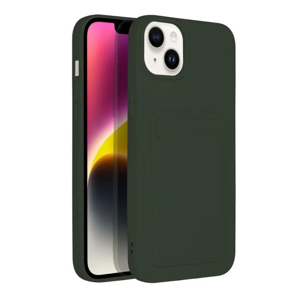 Husa din silicon pentru iPhone 7 / 8 / SE 2020 / SE 2022 (4,7"), carcasa din spate, card bancar rezistent, verde, Card
