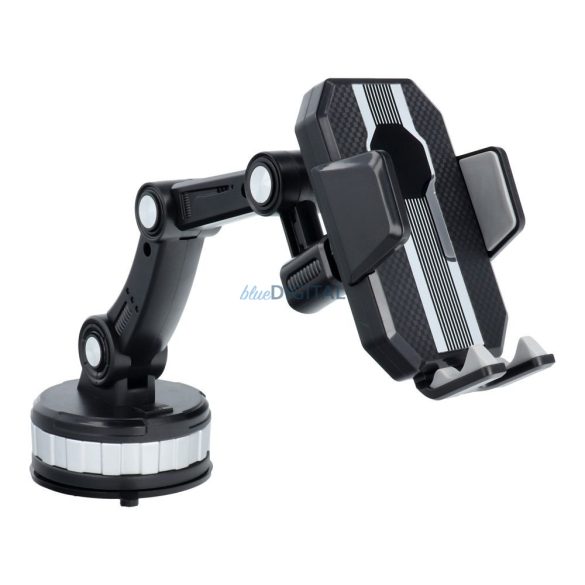 Suport auto universal, poate fi amplasat pe parbriz / bord, rotativ 360°, negru, ZP-X0566