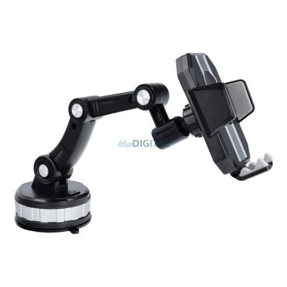 Suport auto universal, poate fi amplasat pe parbriz / bord, rotativ 360°, negru, ZP-X0566