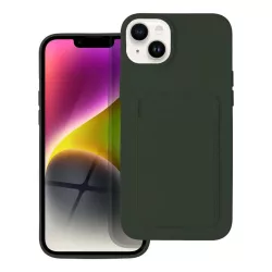   HUSĂ! - Husa din silicon pentru iPhone 14 Plus (6,7"), husa din spate, card bancar rezistent, verde, Card