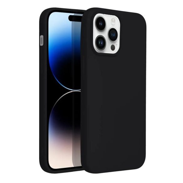 Husa din silicon pentru iPhone 14 Plus (6,7"), mata, neagra, Forcell Soft