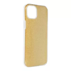   Husă din silicon pentru iPhone 14 Plus (6,7"), cu sclipici, capac din spate, auriu, Strălucitor