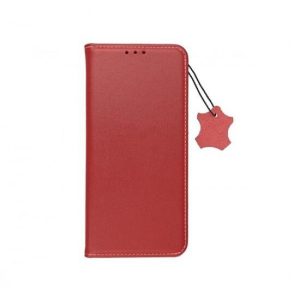 Husa pentru telefon din piele iPhone 14 Plus (6.7"), husa carte, husa cu deschidere laterala, inchidere magnetica, rosie, piele Forcell