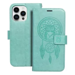   HUSĂ! - Husă pentru telefon pentru iPhone 14 Pro (6,1"), husă carte, carcasă cu deschidere laterală, închidere magnetică, verde, prins de vise, Forcell Mezzo