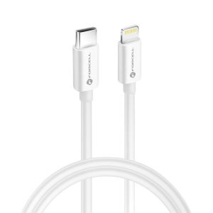 Tip C - Cablu de date de încărcare rapidă cu 8 pini, alb, 1M, 3A, PD30W, Forcell C901