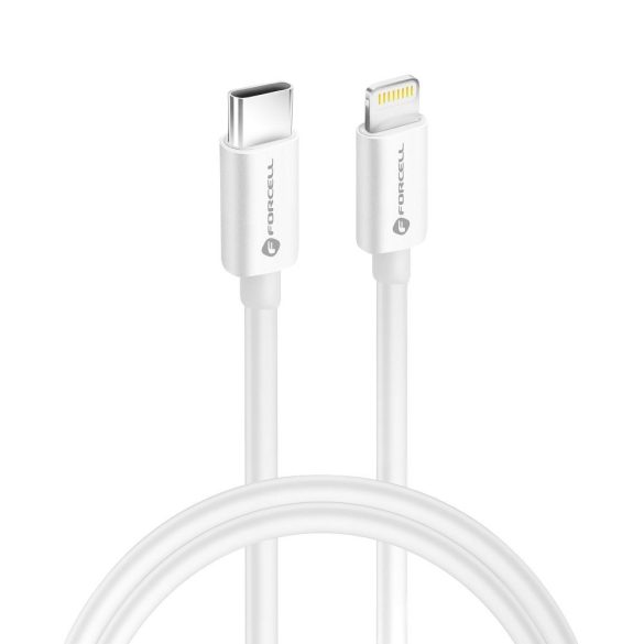 Tip C - Cablu de date de încărcare rapidă cu 8 pini, alb, 1M, 3A, PD30W, Forcell C901